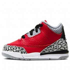 Nike Air Jordan 3 Retro Se Td Koripallokengät Lapsille Punainen Harmaa