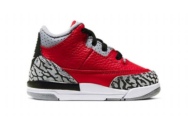 Nike Air Jordan 3 Retro Se Td Koripallokengät Lapsille Punainen Harmaa