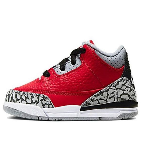 Nike Air Jordan 3 Retro Se Td Koripallokengät Lapsille Punainen Harmaa