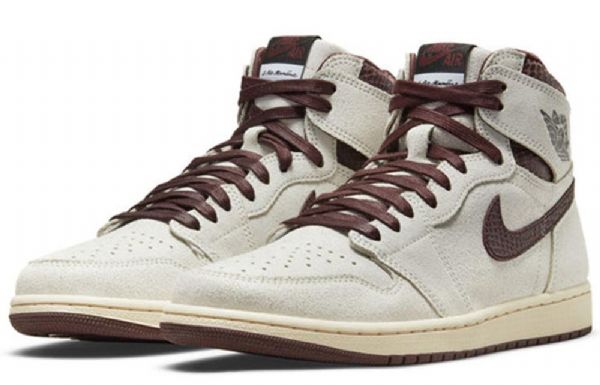 Nike A Ma Maniére Air Jordan 1 Korkeat Topit Og Retro Koripallokengät Miehille Vaaleanharmaa