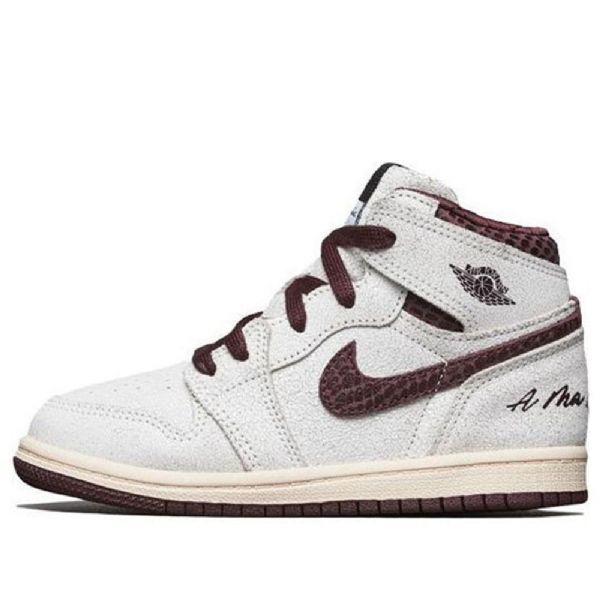 Nike A Ma Maniére Air Jordan 1 Korkeat Topit Og Td Kengät Lapsille Vaaleanharmaa