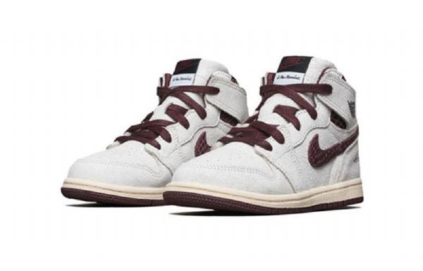 Nike A Ma Maniére Air Jordan 1 Korkeat Topit Og Td Kengät Lapsille Vaaleanharmaa