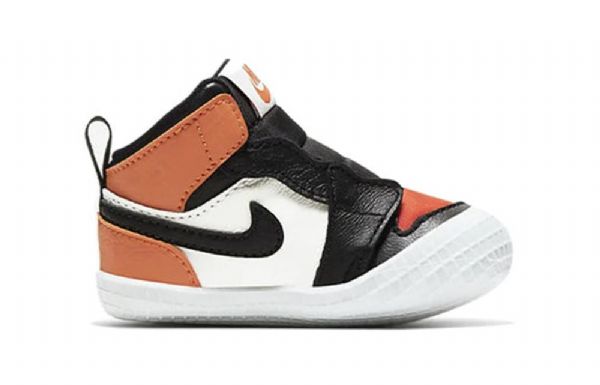 Nike Air Jordan 1 Crib Bootie Retro Koripallokengät Lapsille Musta Oranssi Valkoinen