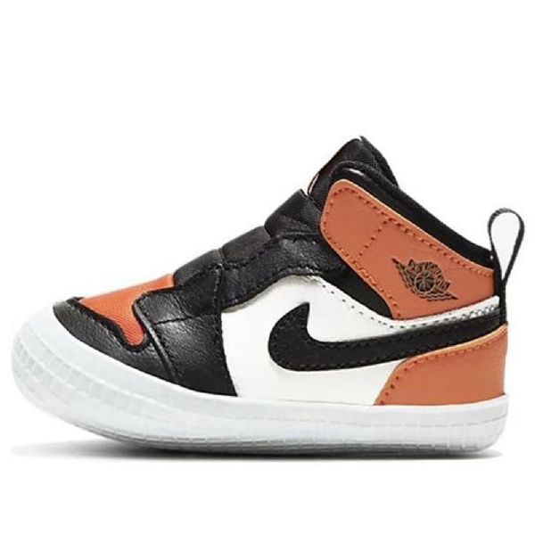 Nike Air Jordan 1 Crib Bootie Retro Koripallokengät Lapsille Musta Oranssi Valkoinen