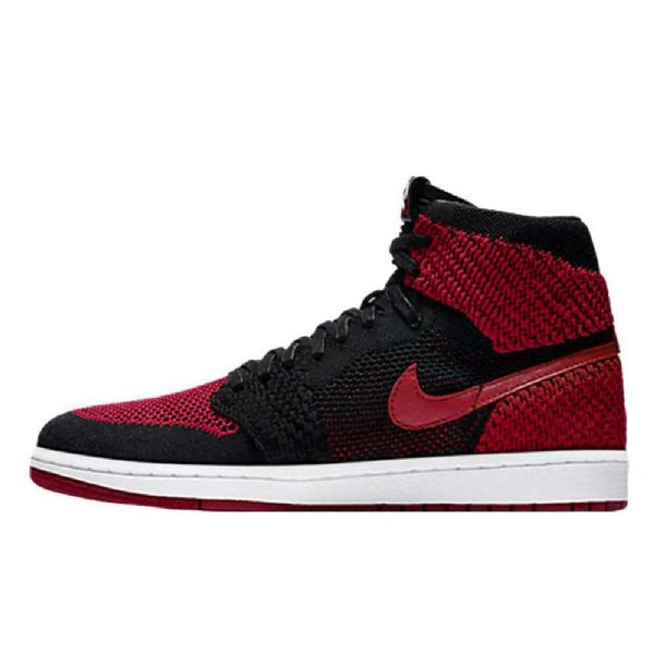 Nike Air Jordan 1 Flyknit Kielletyt Kengät Miehille Musta Punainen