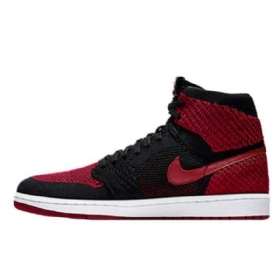 Nike Air Jordan 1 Flyknit Kielletyt Kengät Miehille Musta Punainen