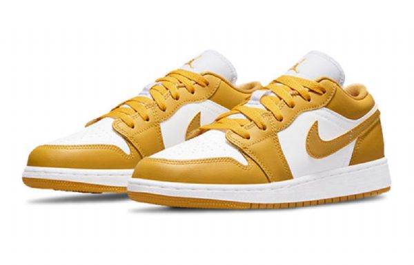 Nike Air Jordan 1 Gs Koripallokengät Miehille Keltainen Valkoinen