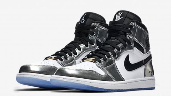 Nike Air Jordan 1 High Topit Think 1 Miesten Kengät Hopeavalkoinen