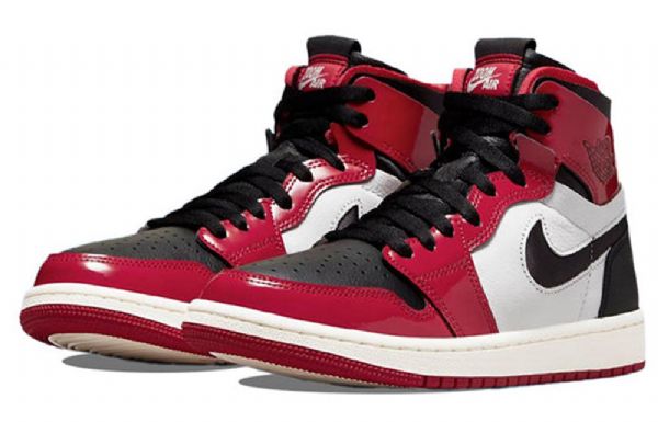 Nike Air Jordan 1 High Topit Zoom Comfort Chicago Bulls Retro Koripallokengät Naisille Punainen Musta