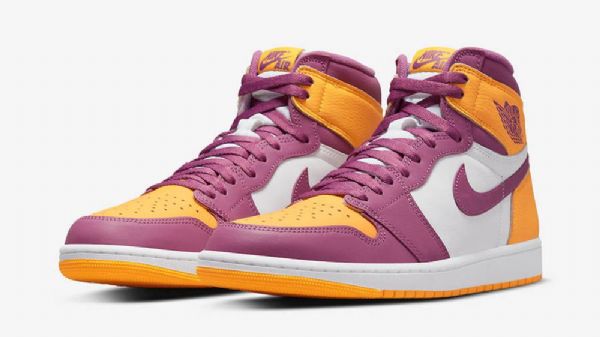Nike Air Jordan 1 High Tops Brotherhood Kengät Miehille Purppura Keltainen Valkoinen