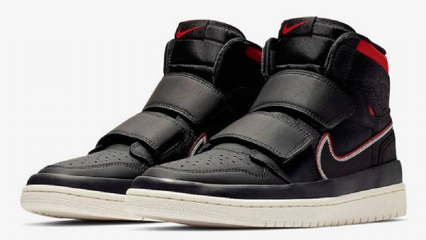 Nike Air Jordan 1 High Tops Double Reima Kengät Miehille Musta Punainen