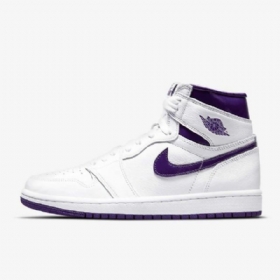 Nike Air Jordan 1 High Tops Og Kengät Naisille Valkoinen Violetti