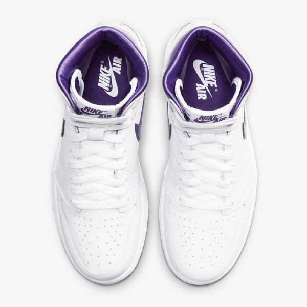 Nike Air Jordan 1 High Tops Og Kengät Naisille Valkoinen Violetti