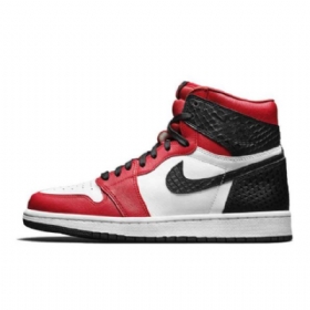 Nike Air Jordan 1 High Tops Og Satin Snake Kengät Naisille Punainen Musta Valkoinen