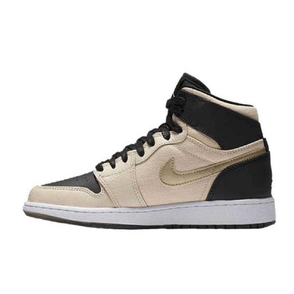 Nike Air Jordan 1 High Tops Pearl Kengät Miehille Khaki Musta Valkoinen Kulta
