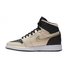 Nike Air Jordan 1 High Tops Pearl Kengät Miehille Khaki Musta Valkoinen Kulta