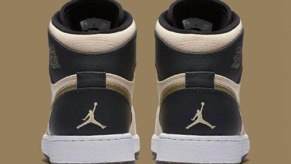 Nike Air Jordan 1 High Tops Pearl Kengät Miehille Khaki Musta Valkoinen Kulta