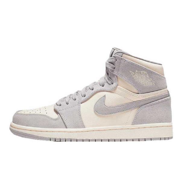 Nike Air Jordan 1 High Tops Premium Ivory Kengät Miehille Khaki Harmaa