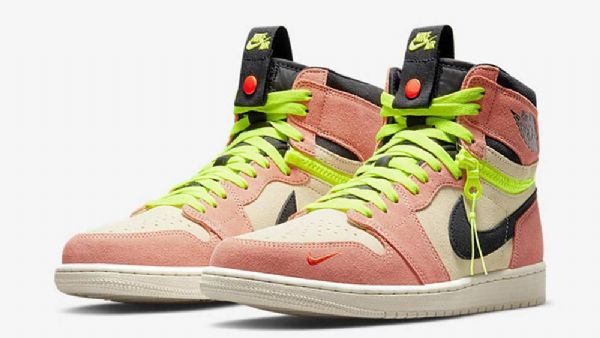 Nike Air Jordan 1 High Tops Switch Volt Kengät Miehille Pinkki