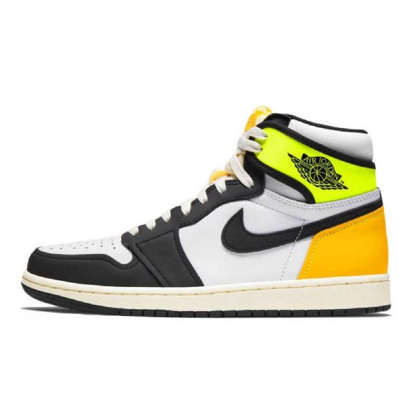 Nike Air Jordan 1 High Tops Volt Kengät Naisille Valkoinen Musta Kulta