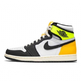 Nike Air Jordan 1 High Tops Volt Kengät Naisille Valkoinen Musta Kulta