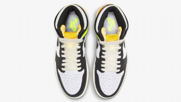 Nike Air Jordan 1 High Tops Volt Kengät Naisille Valkoinen Musta Kulta