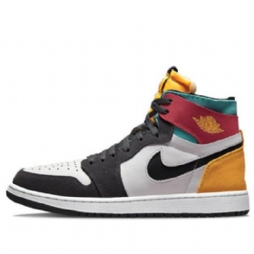 Nike Air Jordan 1 High Tops Zoom Comfort Antrasiitti Retro Koripallokengät Miehille Monivärinen