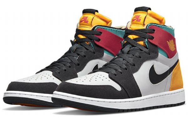 Nike Air Jordan 1 High Tops Zoom Comfort Antrasiitti Retro Koripallokengät Miehille Monivärinen