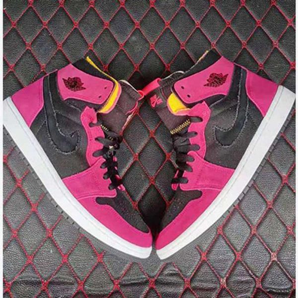 Nike Air Jordan 1 High Tops Zoom Kengät Miehille Pinkki Musta