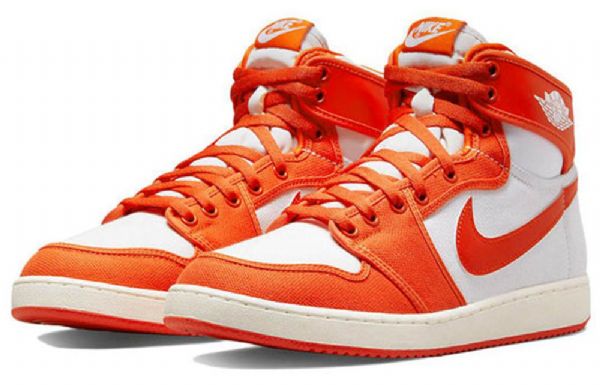 Nike Air Jordan 1 Ko High Tops Retro Koripallokengät Miehille Oranssi Valkoinen