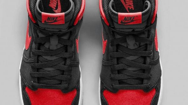 Nike Air Jordan 1 Ko Leveät Kengät Miehille Musta Punainen