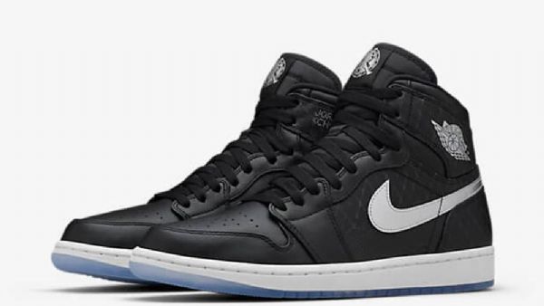 Nike Air Jordan 1 Korkeat Topit Asg Kengät Miehille Musta Hopea