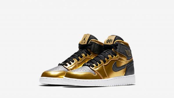Nike Air Jordan 1 Korkeat Topit Bhm Gg Miesten Kengät Kulta Musta