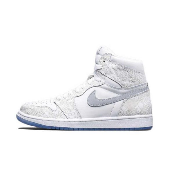 Nike Air Jordan 1 Korkeat Topit Naisten Laserkengät Valkoinen Harmaa