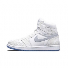 Nike Air Jordan 1 Korkeat Topit Naisten Laserkengät Valkoinen Harmaa