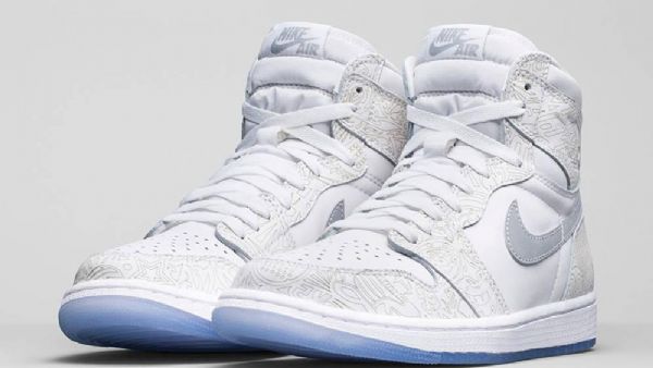 Nike Air Jordan 1 Korkeat Topit Naisten Laserkengät Valkoinen Harmaa