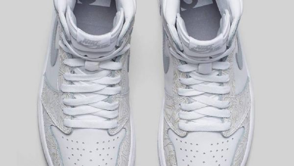 Nike Air Jordan 1 Korkeat Topit Naisten Laserkengät Valkoinen Harmaa