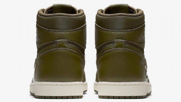 Nike Air Jordan 1 Korkeat Topit Og Kangaskengät Miehille Oliivinvihreä