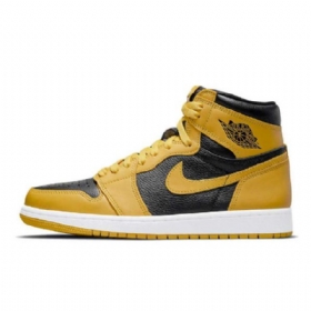 Nike Air Jordan 1 Korkeat Topit Og Siitepölykengät Miehille Keltainen