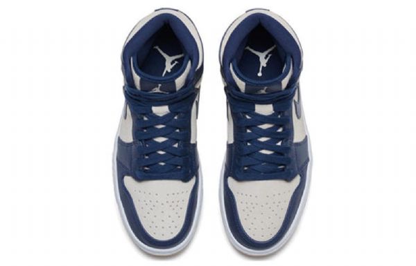 Nike Air Jordan 1 Korkeat Topit Retro Koripallokengät Naisille Laivastonsininen Kermavaahto