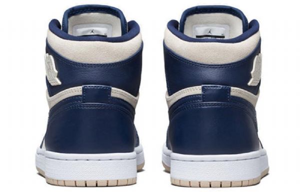 Nike Air Jordan 1 Korkeat Topit Retro Koripallokengät Naisille Laivastonsininen Kermavaahto