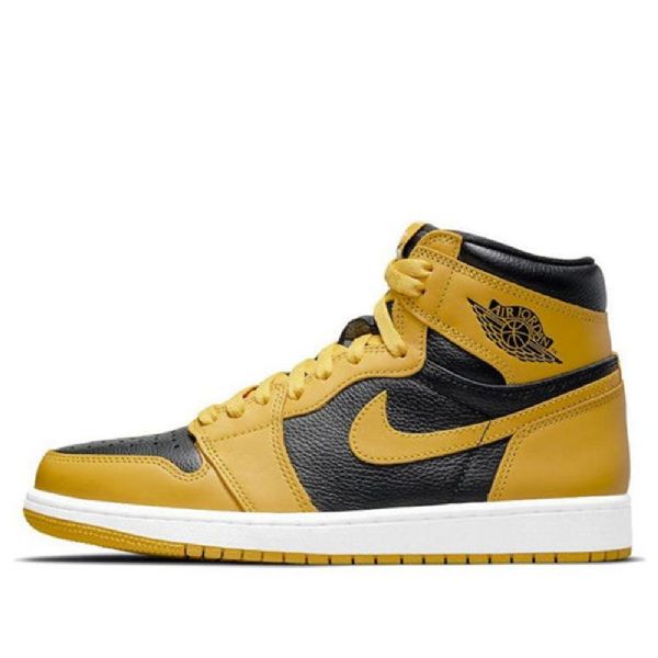 Nike Air Jordan 1 Korkeat Topit Retro Og Koripallokengät Miehille Keltainen Valkoinen