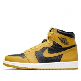 Nike Air Jordan 1 Korkeat Topit Retro Og Koripallokengät Miehille Keltainen Valkoinen