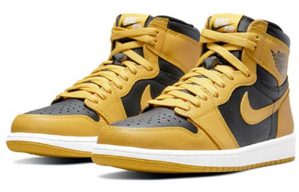 Nike Air Jordan 1 Korkeat Topit Retro Og Koripallokengät Miehille Keltainen Valkoinen