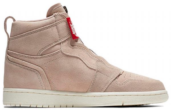 Nike Air Jordan 1 Korkeat Topit Vetoketjulliset Retro Koripallokengät Naisille Beige