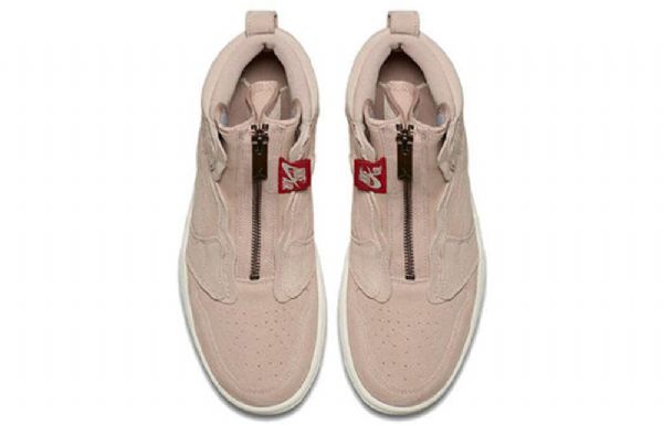 Nike Air Jordan 1 Korkeat Topit Vetoketjulliset Retro Koripallokengät Naisille Beige