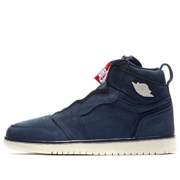 Nike Air Jordan 1 Korkeat Topit Vetoketjulliset Retrokoripallokengät Naisille Laivastonsiniset