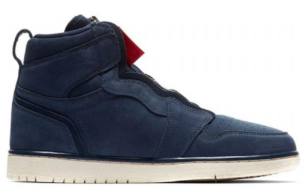 Nike Air Jordan 1 Korkeat Topit Vetoketjulliset Retrokoripallokengät Naisille Laivastonsiniset