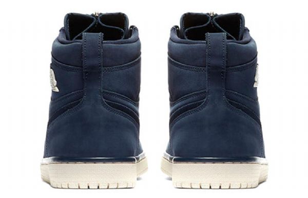 Nike Air Jordan 1 Korkeat Topit Vetoketjulliset Retrokoripallokengät Naisille Laivastonsiniset