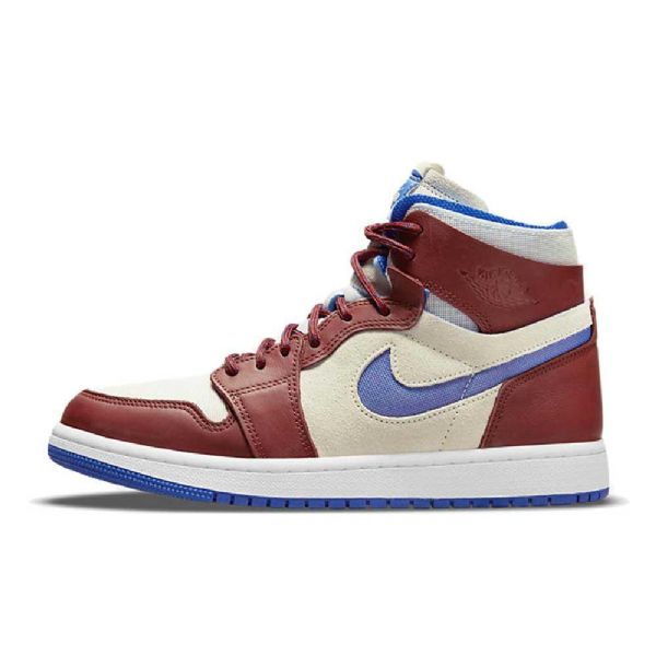 Nike Air Jordan 1 Korkeat Topit Zoom cmft Ivory Kengät Miehille Burgundinsininen